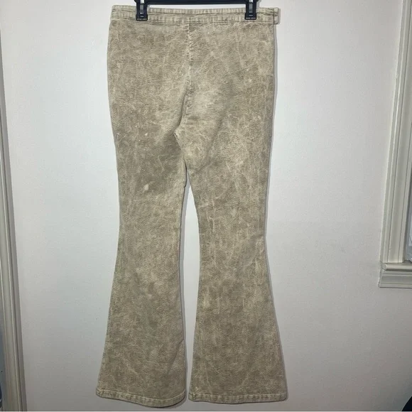 POL Corduroy Flare Pants Women’s Size Large Tan Bleach Wash Anthropologie - Picture 2 of 12